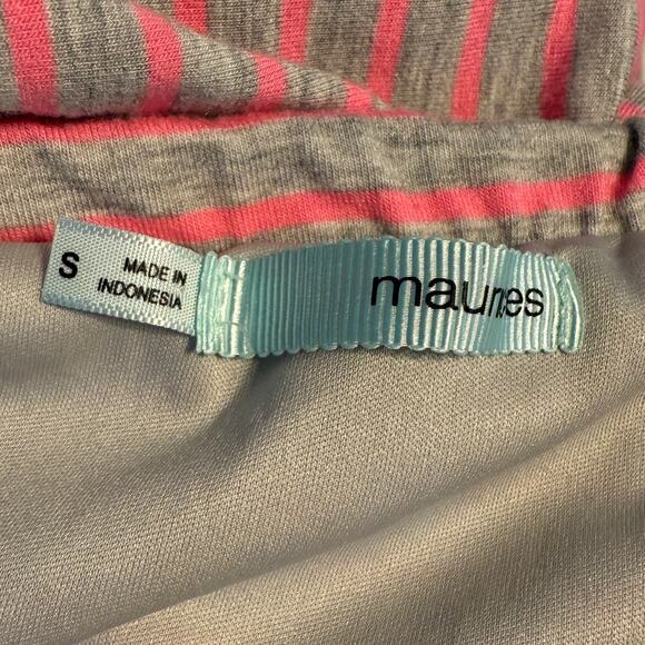 Maurices Gray Pink Striped Strapless Fit & Flare Dress Womens Size Small Stretch - Picture 6 of 7